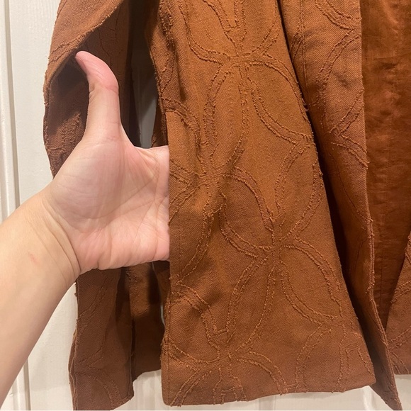 Pure Jill Women’s Small Jacket Textured Jacquard Boho Lagenlook Burnt Orange - Picture 7 of 9